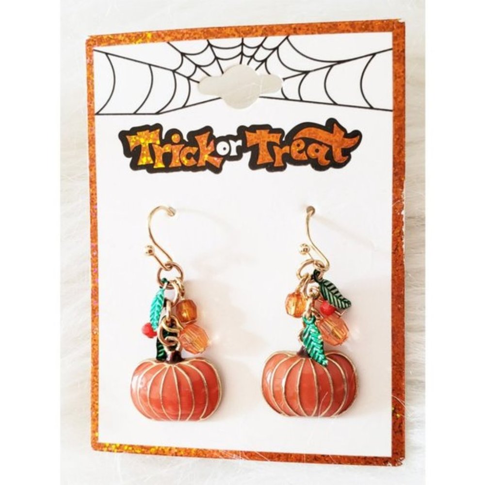 Halloween Pumpkin Earrings NWT